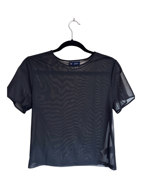 GAP Tops - GAP Black Sheer Mesh Short Sleeve Top M tall